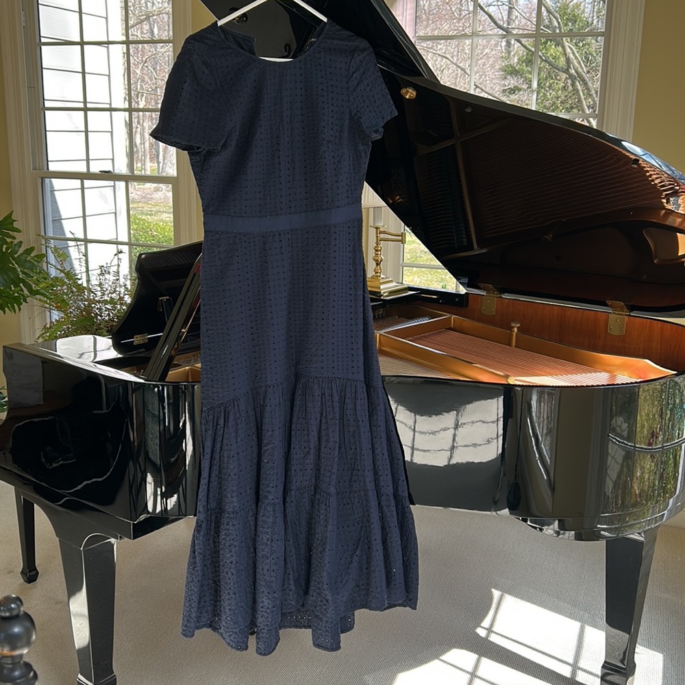 🌿Banana Republic navy cap sleeve maxi dress, size 0🌿 - Picture 2 of 7
